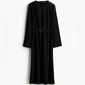 H&M Black Belted Twill Dress